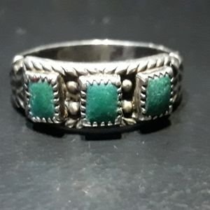 Vintage Native American 3 Stone Ring UNISEX M5